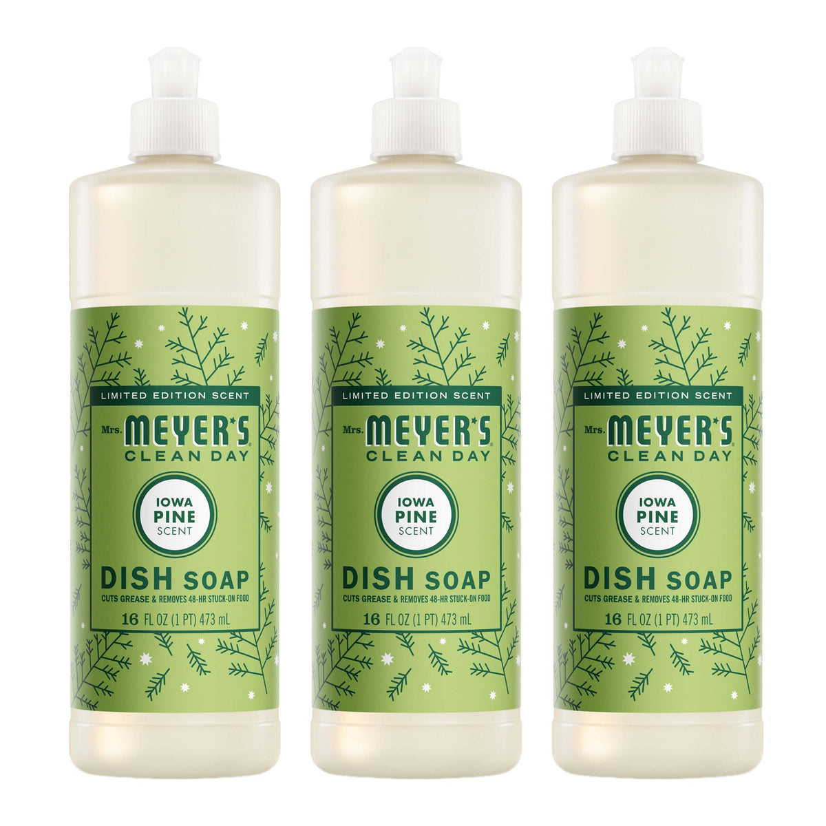 Mrs. Meyer's Clean Day Iowa Pine bottle ready for kitchen cleanup.