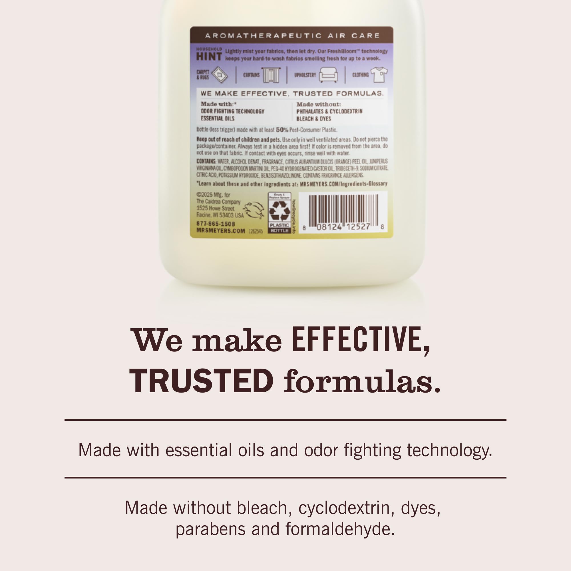 MRS. MEYER'S enhances spaces with a garden-inspired aroma on fabrics.