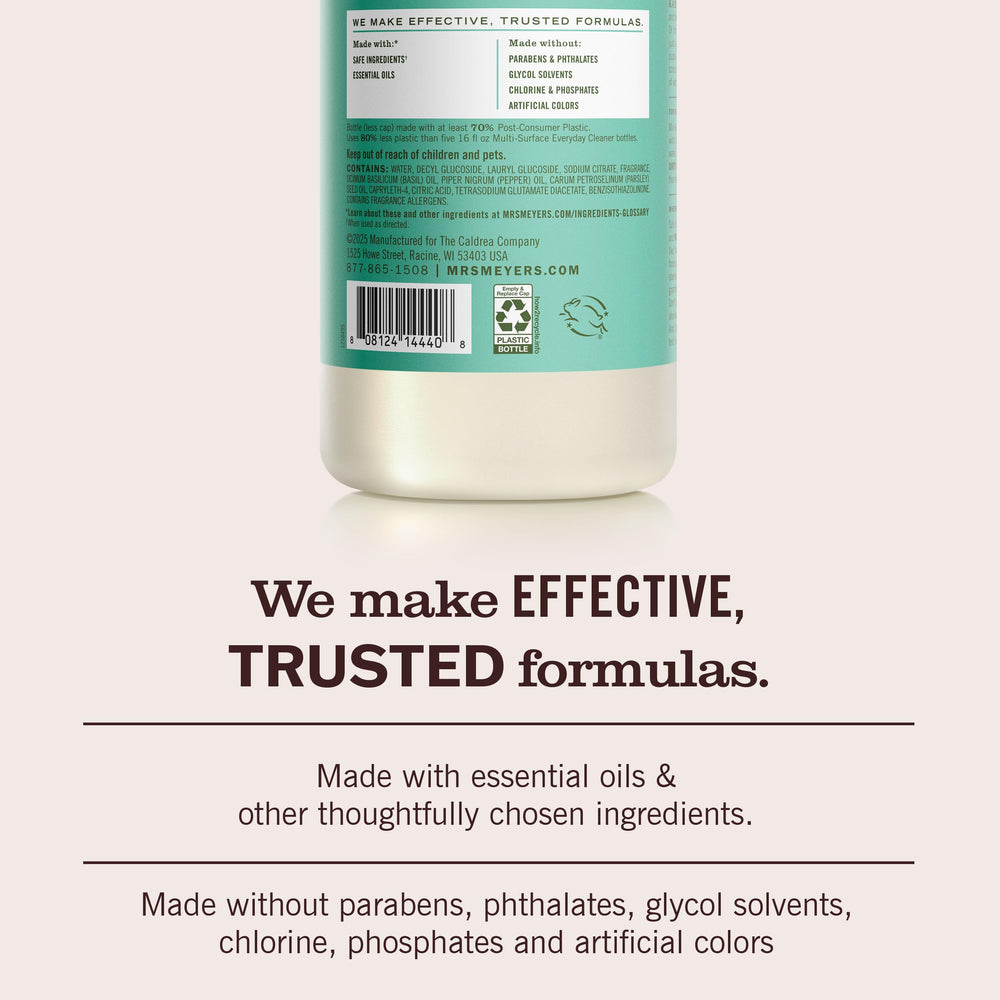 Garden-inspired basil scent enhances cleaning with a fresh herbal mood