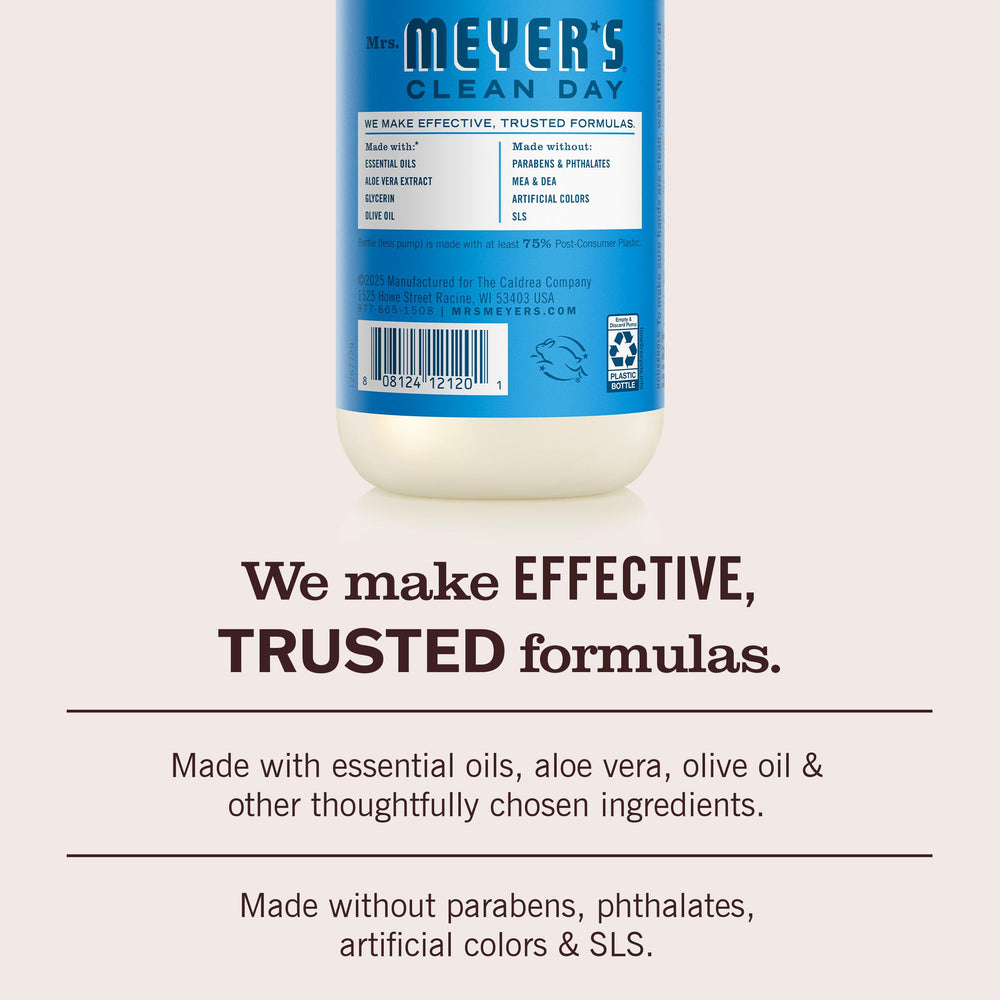 Mrs. Meyer's Clean Day Hand Soap Blueberry hands washing shows moisturized result.
