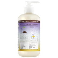Close up of Compassion Flower label showing violet and cedarwood notes.