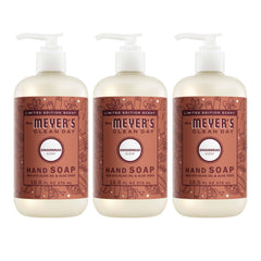 Mrs. Meyer's Gingerbread hand soap bottle displayed for daily handwashing with cozy aroma