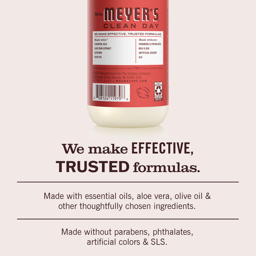 Close-up of natural ingredients in Mrs. Meyer's Tomato Vine hand soap.