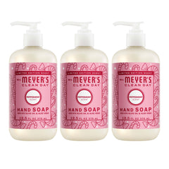Mrs. MEYER'S Peppermint hand soap bottle with refreshing scent and clean design.