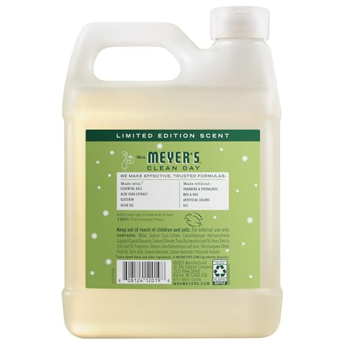 Mrs Meyers Clean Day Iowa Pine refill bottle, back view shows packaging.