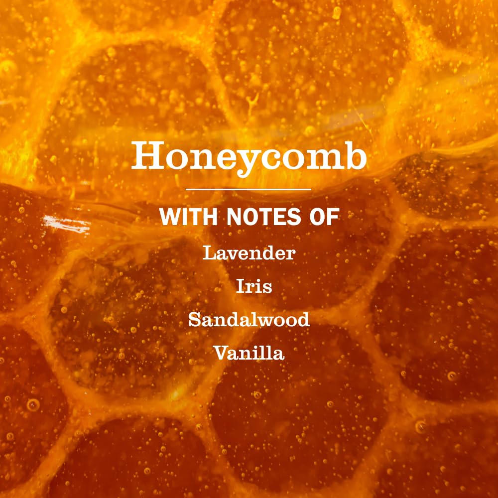 Close-up of Mrs. Meyer's Clean Day Honeycomb Hand Soap label with cruelty-free certification