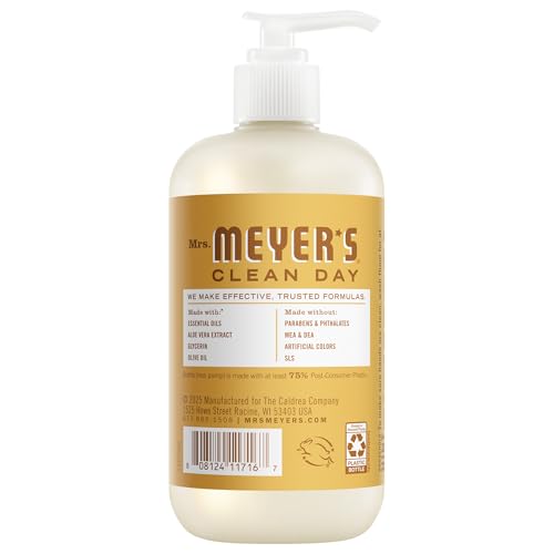 Mrs. Meyer's Clean Day Honeycomb Hand Soap pump top ready for daily use