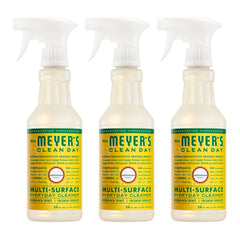 Mrs. Meyer's Clean Day honeysuckle spray bottle for quick surface cleaning.