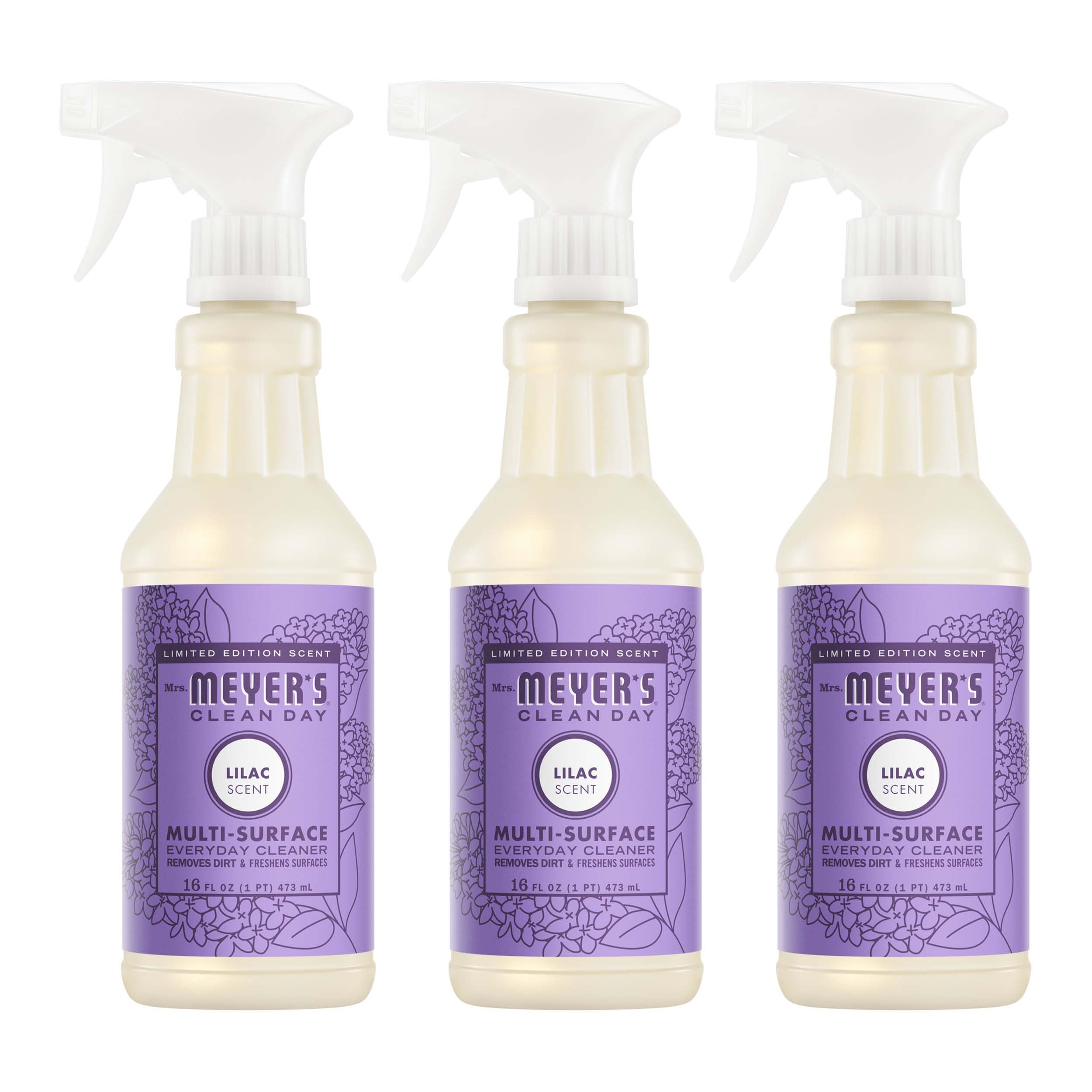 Mrs. Meyer's Clean Day Lilac bottle front for quick, effective cleaning.