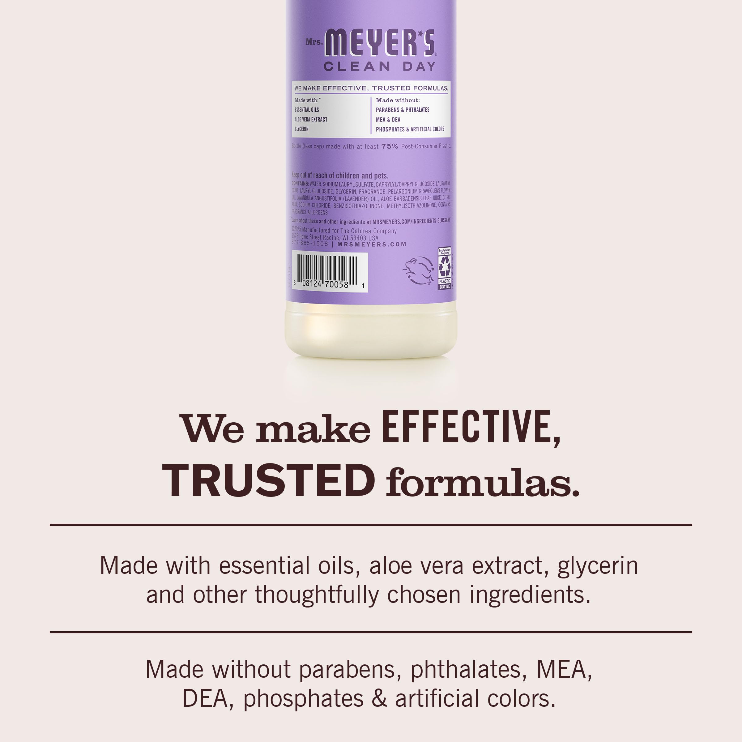 Pack of three Mrs. Meyer's Clean Day Lilac soap bottles for easy restocking.
