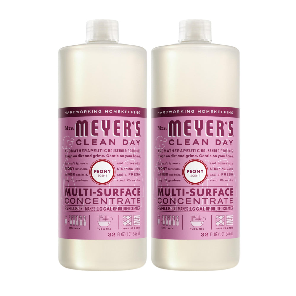 Mrs. Meyer's Clean Day Peony concentrate bottle for easy refills and dilution.