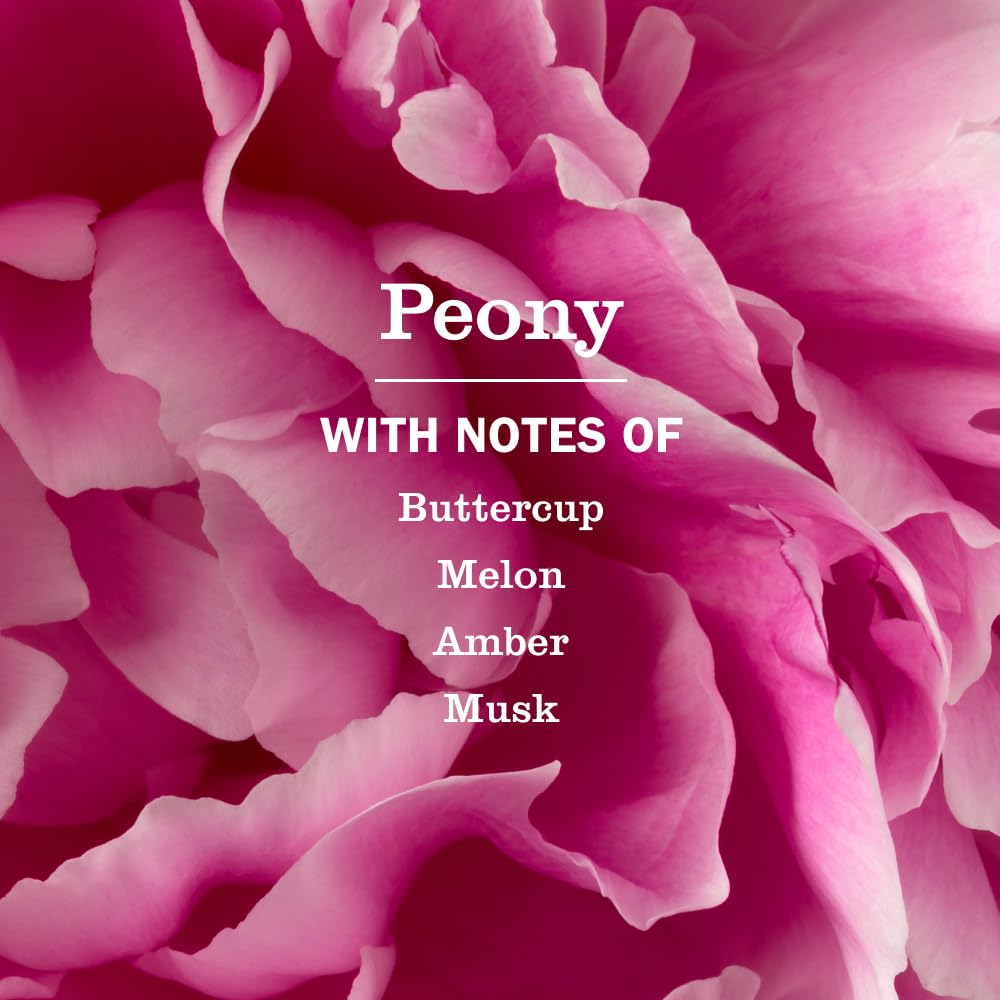 Peony fragrance brightens rooms without leaving harsh residues.
