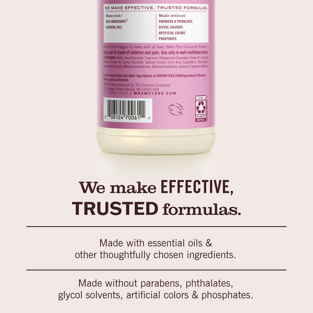 Gentle formula with essential oils supports everyday cleaning.