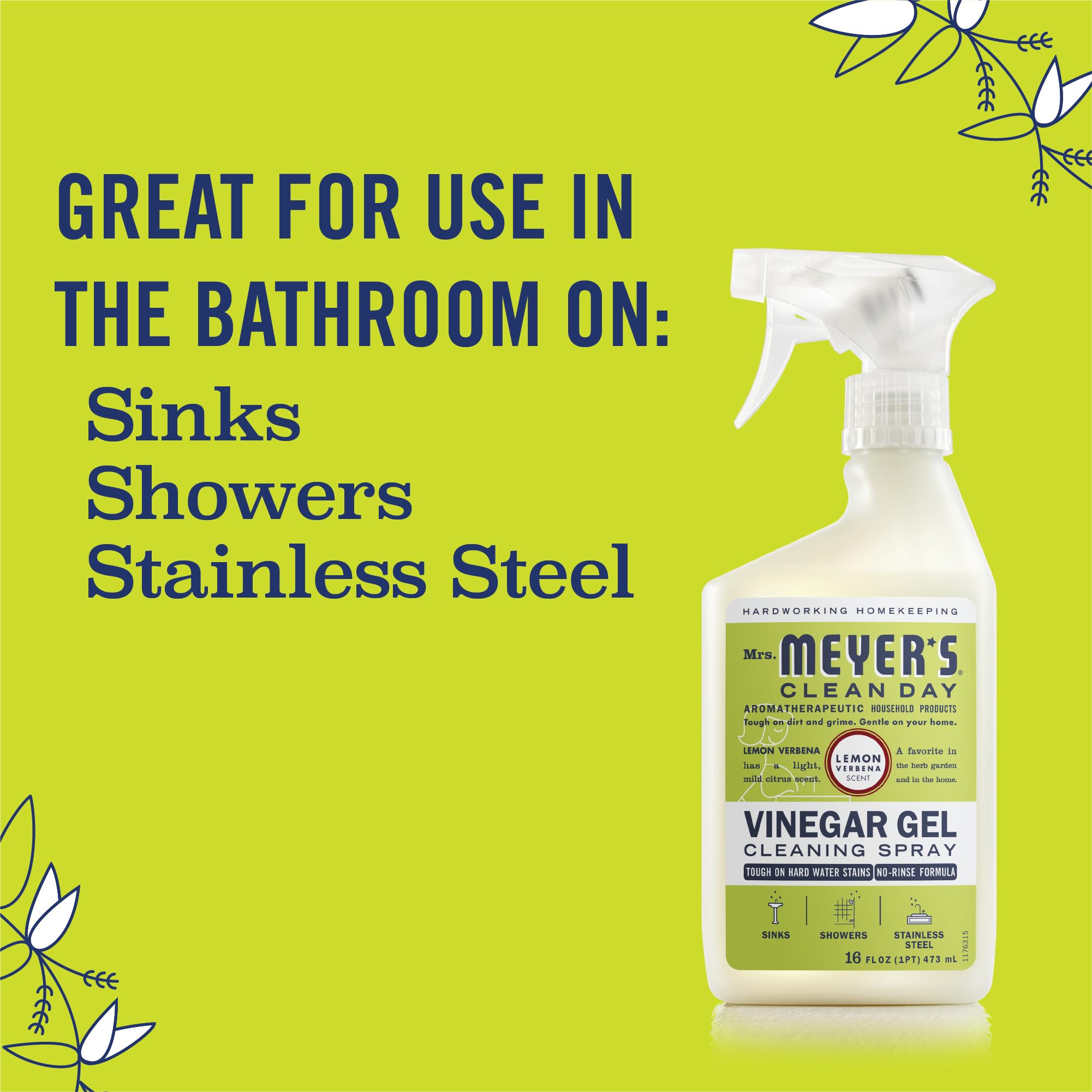 Mrs. Meyer's Vinegar Gel uses a no-rinse formula on bathroom surfaces.