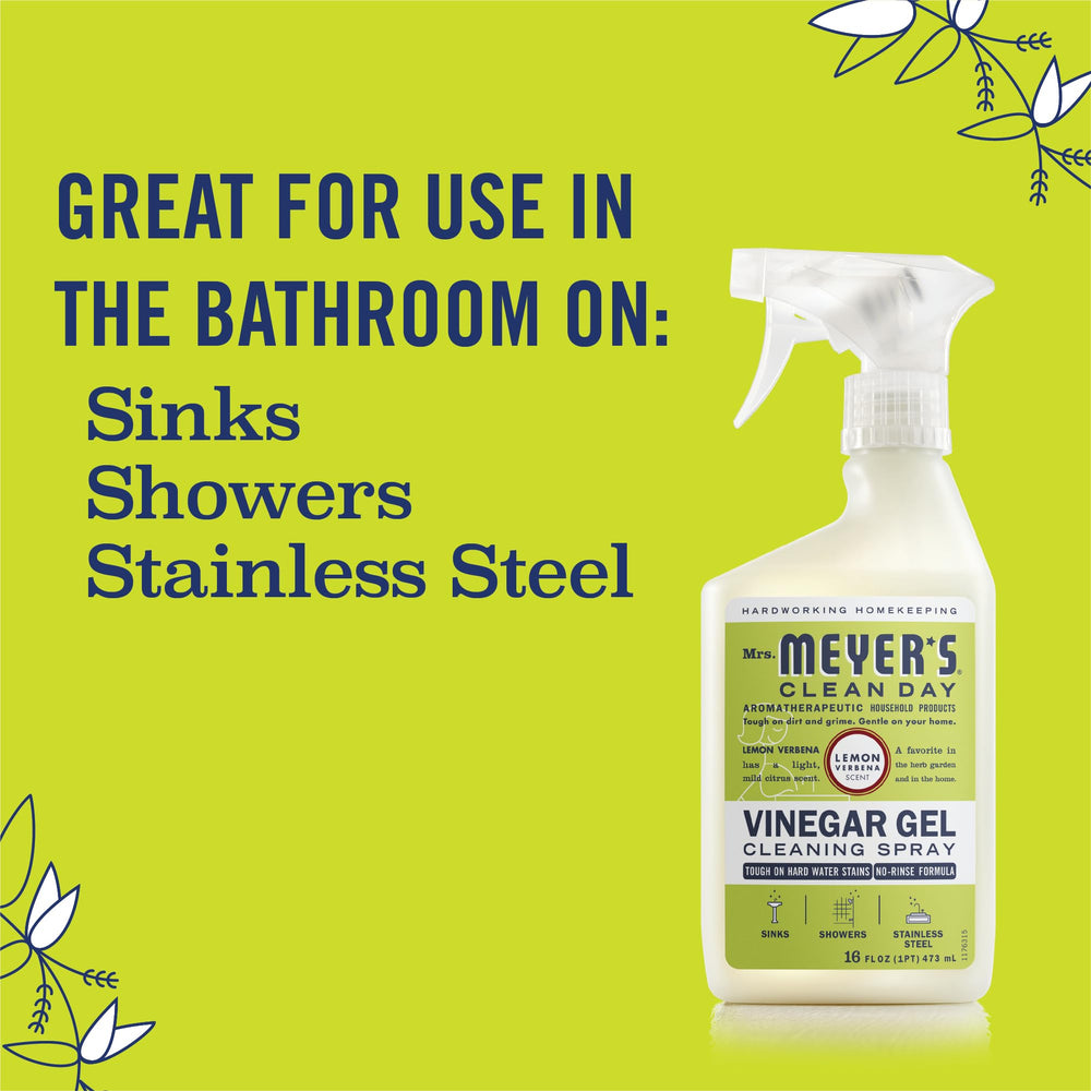 Mrs. Meyer's Vinegar Gel uses a no-rinse formula on bathroom surfaces.