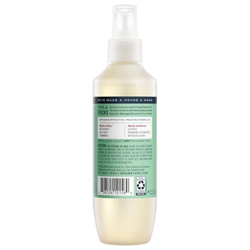 Mrs. Meyer's Dog Deodorizing Spray being applied on a dog for odor control