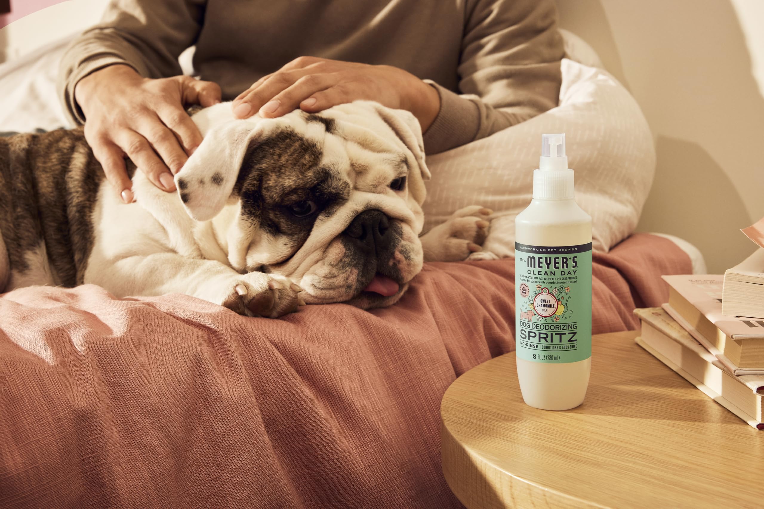 Mrs. Meyer's Dog Deodorizing Spray easy routine for busy pet parents