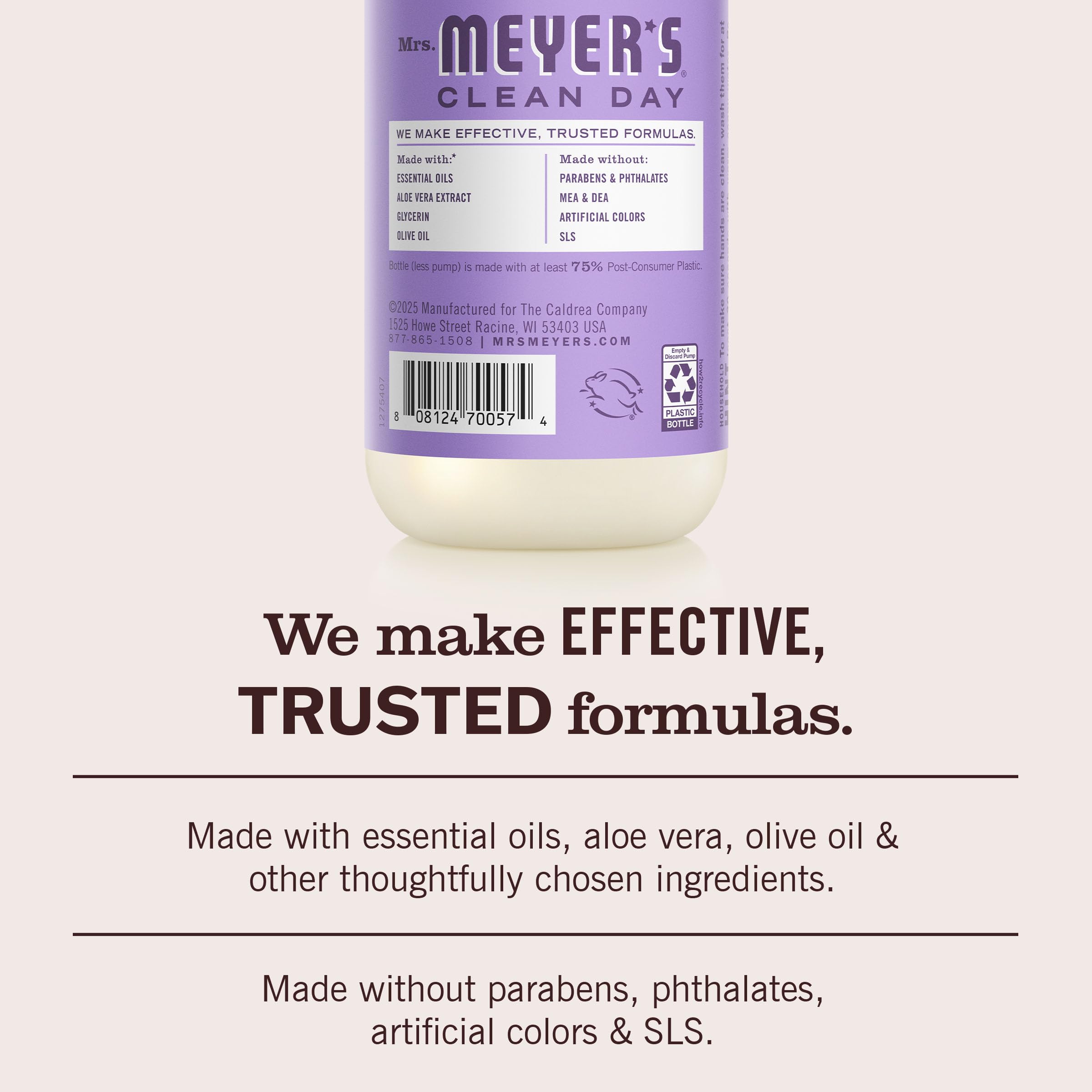Leaping Bunny cruelty-free certification for Mrs. Meyer's products.