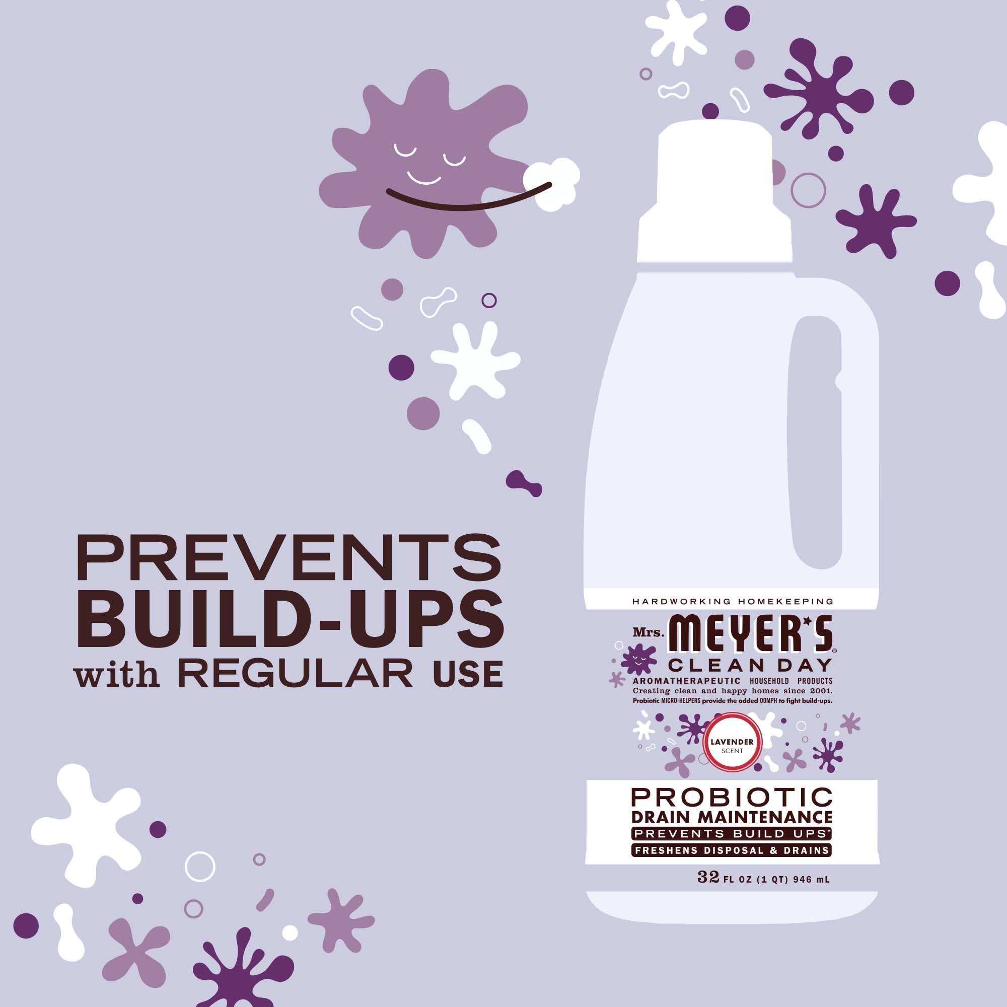 Mrs. Meyer's Probiotic Drain Maintenance Lavender kitchen sink application for daily use.