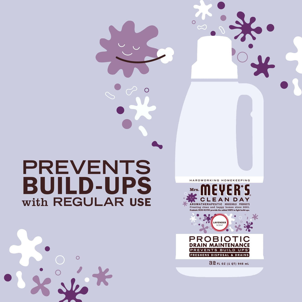 Mrs. Meyer's Probiotic Drain Maintenance Lavender kitchen sink application for daily use.