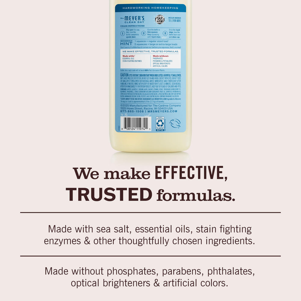Rain Water scent label on Mrs. Meyer's bottle evokes garden freshness.