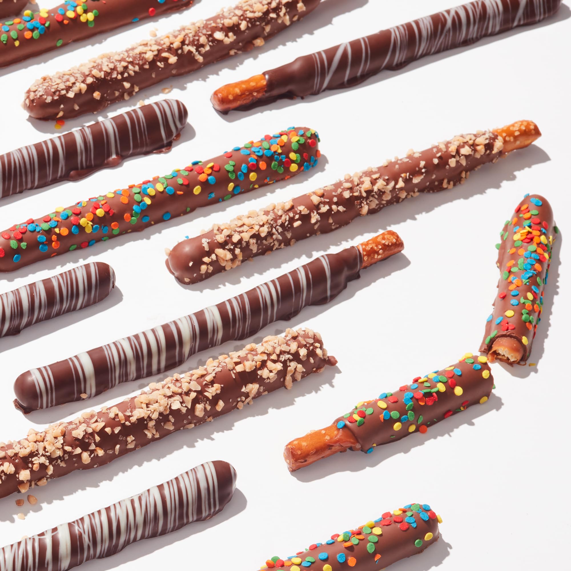 Mrs Prindables milk chocolate rainbow sprinkles brighten party platters.