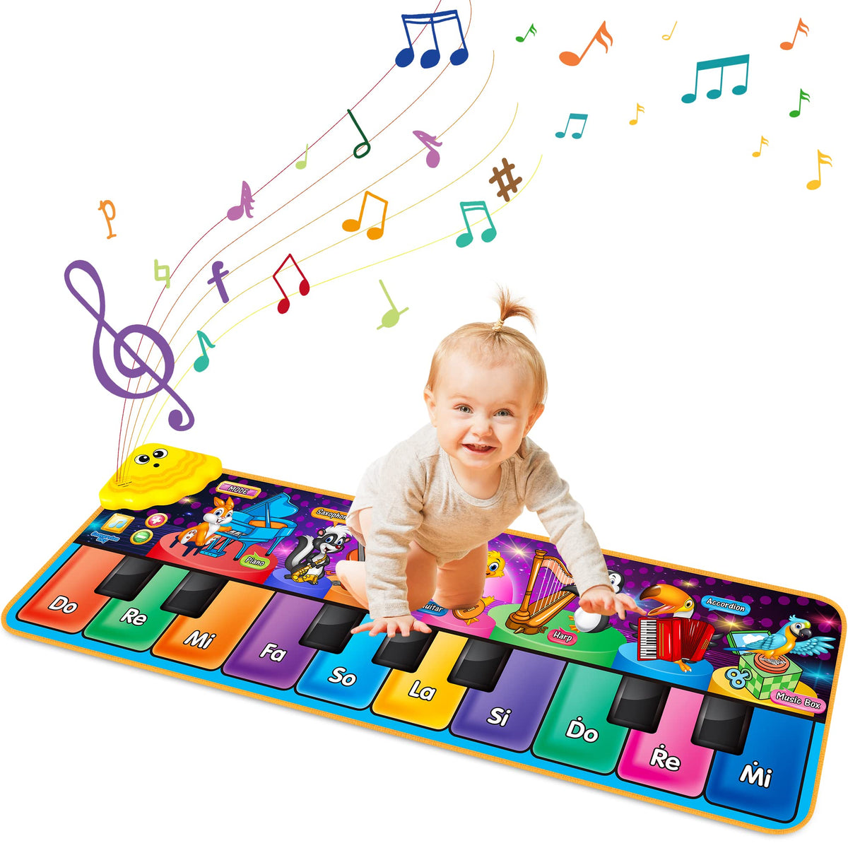 MR.TN Kids musical piano mat with 25 sounds for playful exploration