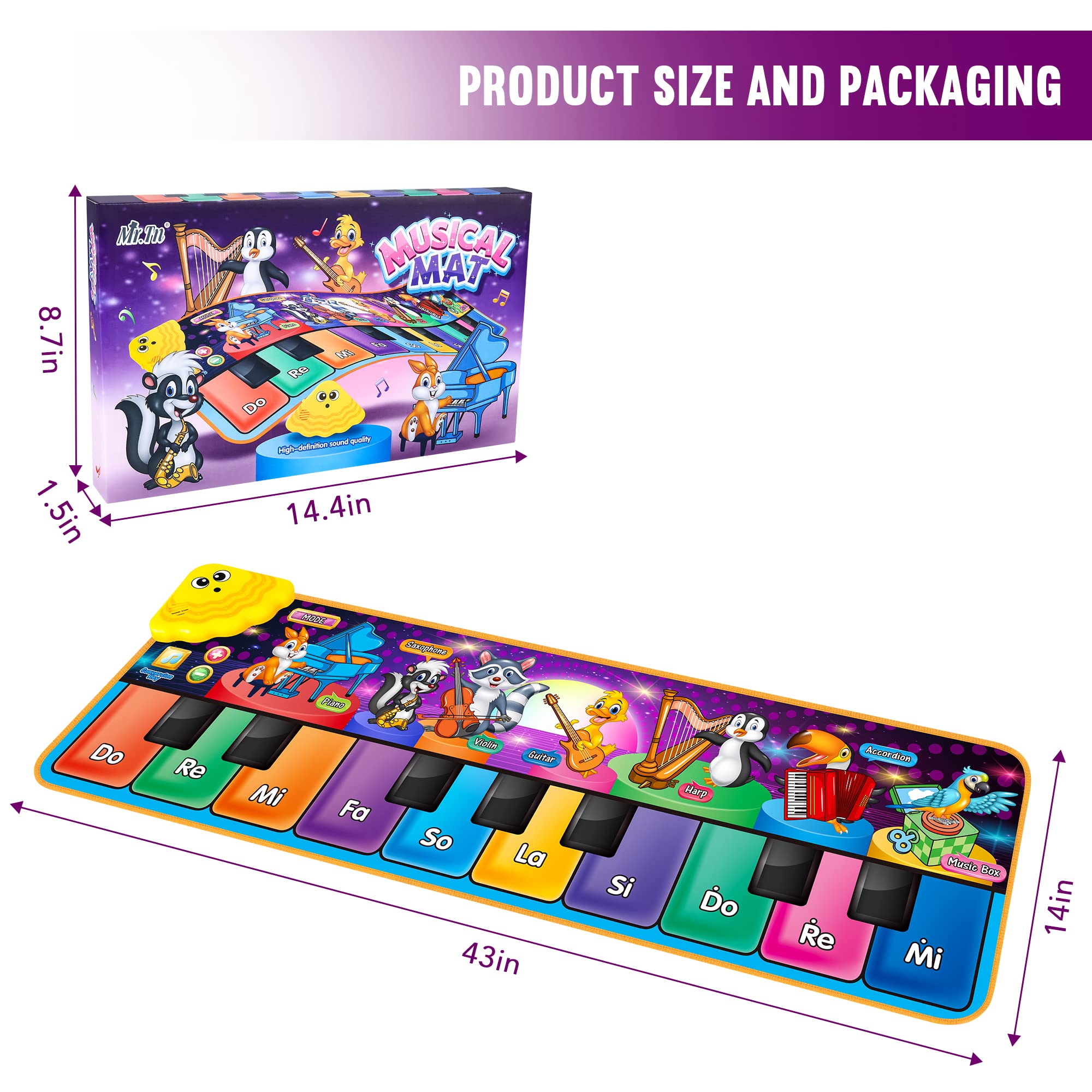 MR.TN colorful design of the piano mat boosts engagement and learning