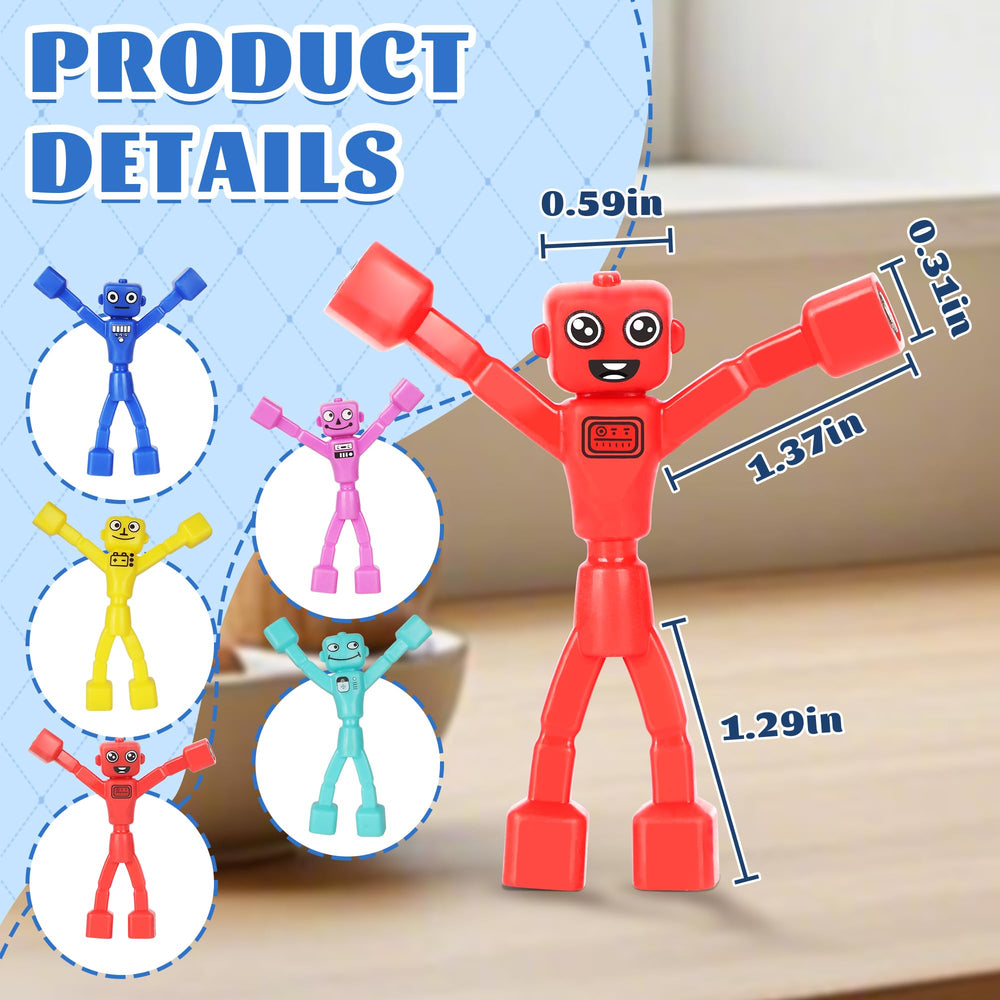 Mruikeny robot men with magnet-wrapped hands and feet for secure connections during building.
