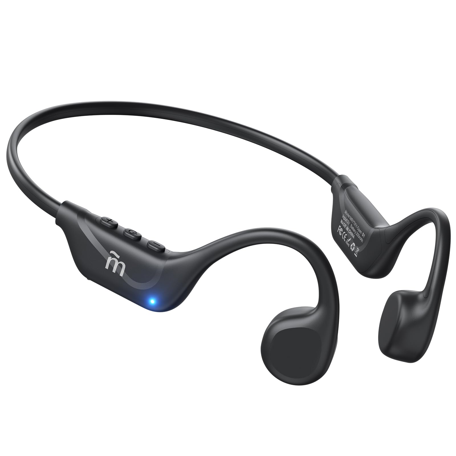 MRYTKY bone conduction headphones in open-ear front view for comfortable listening