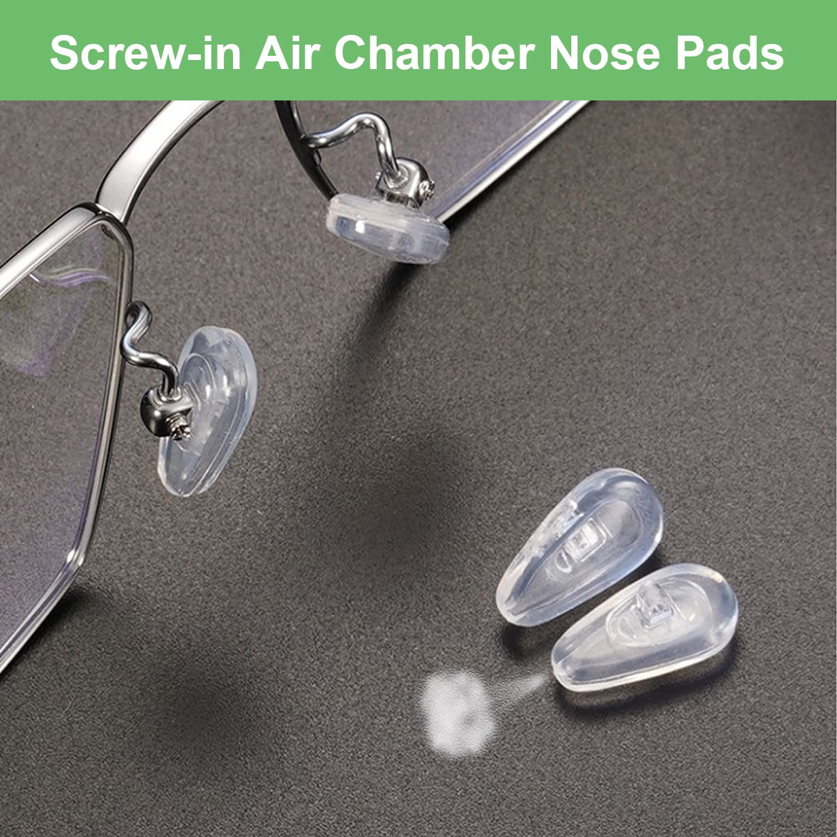 Mr.ZzjOOj screw-in nose pads keep glasses stable during wear.
