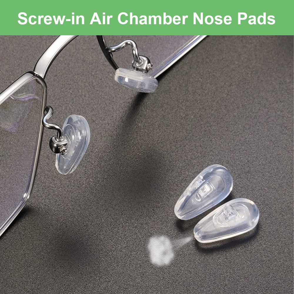 Mr.ZzjOOj screw-in nose pads keep glasses stable during wear.
