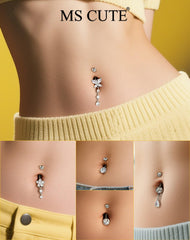 MS CUTE butterfly-dangle belly ring offers playful flair for events.