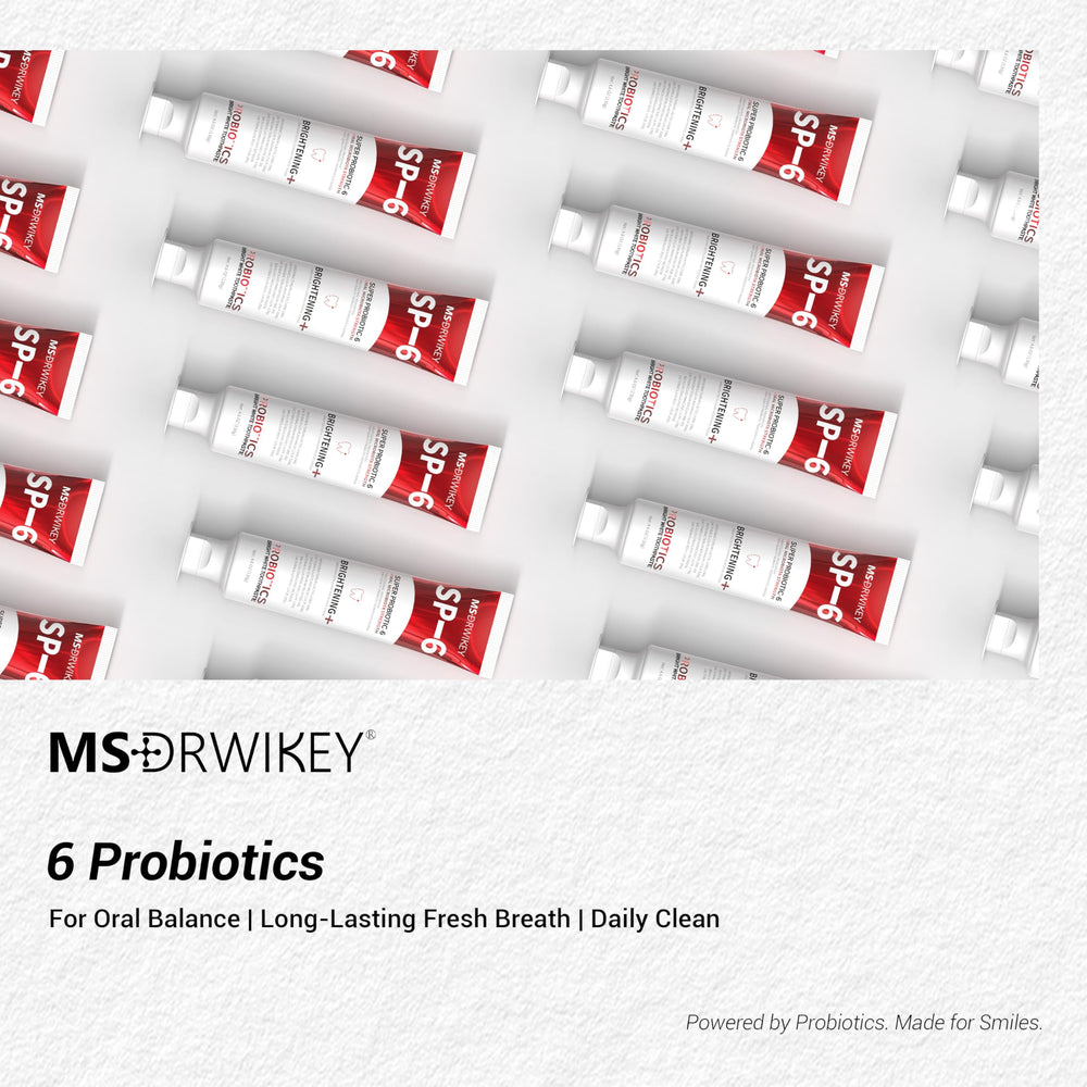MSDRWIKEY SP-6 enamel-safe action graphic indicates gentle whitening.
