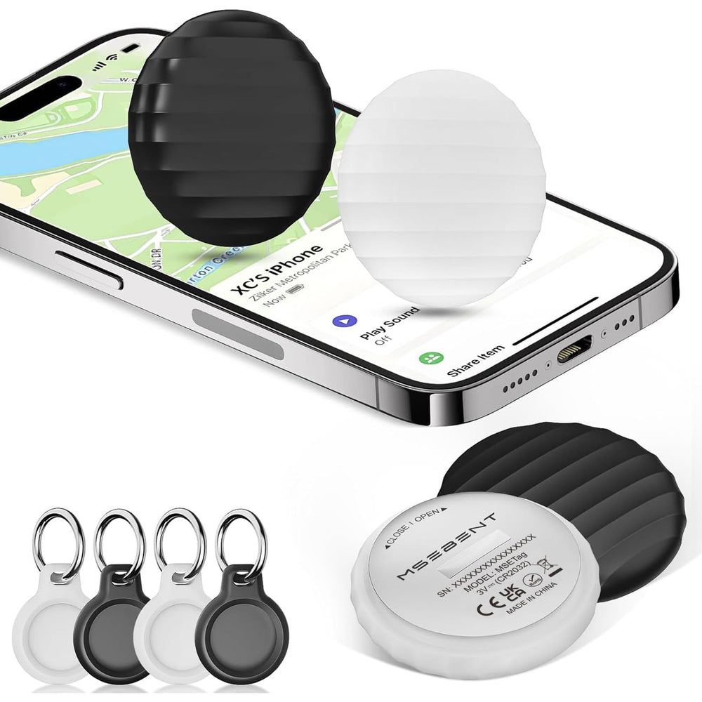 MSEBENT Tracker Tag 4-pack on display for Find My setup and use cases.