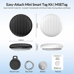 MSEBENT slim tracker tag shows discreet 31x31x9.7 mm profile for daily use