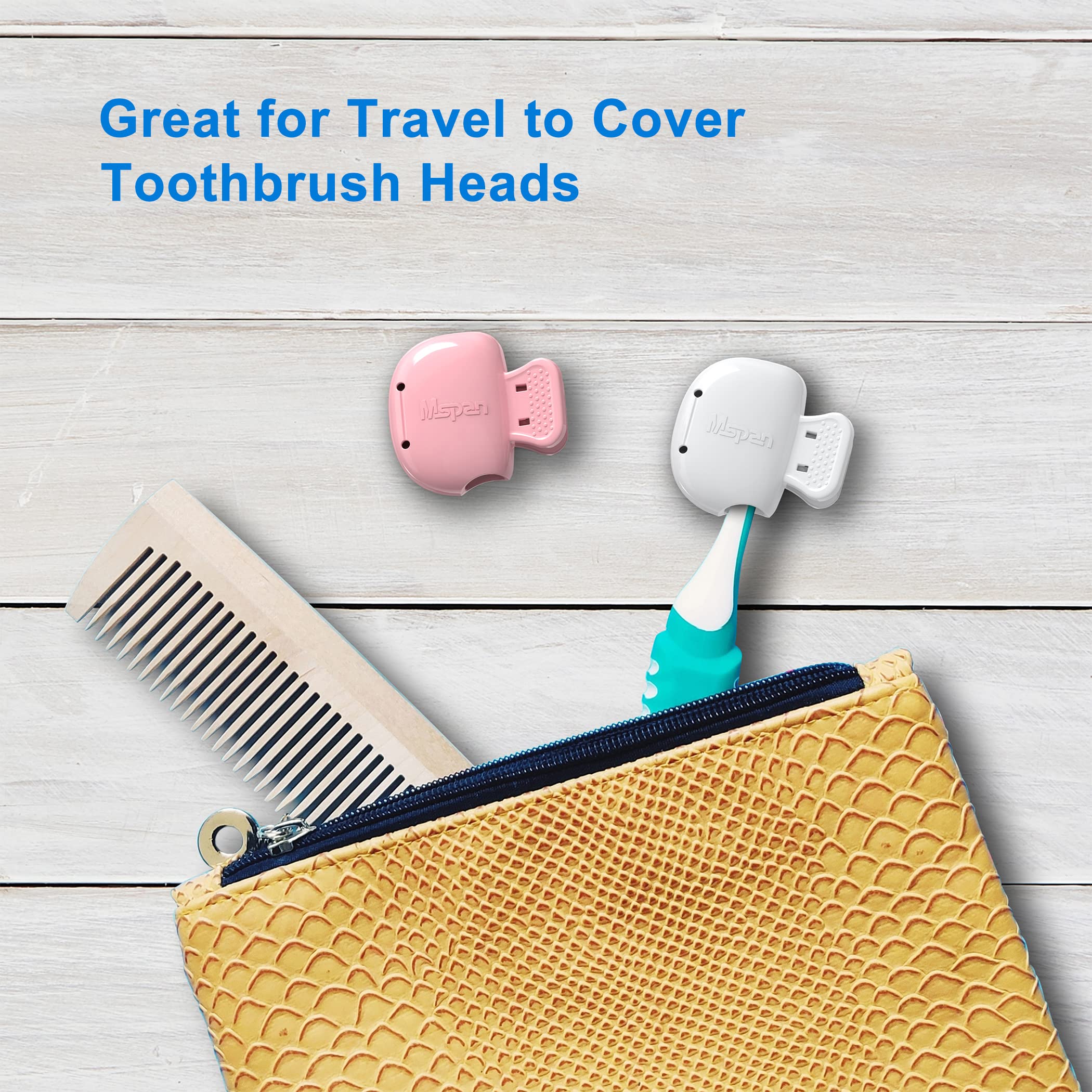 Mspan bathroom travel accessory case protects toothbrush heads from moisture