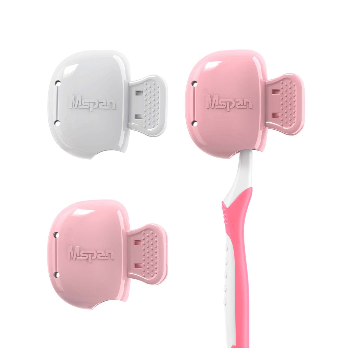 Mspan toothbrush head cover cap in white protects brush heads at home and on the go