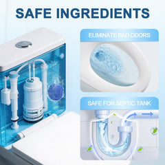 Msvvko toilet cleaning tablet blue water indicator shows active cleaning and odor control