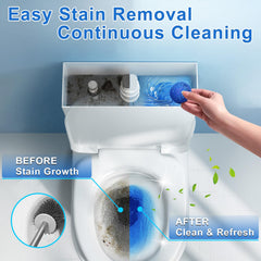 Msvvko blue water tint after flush demonstrates water color boost and stain prevention.
