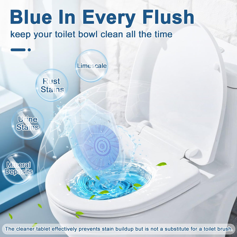 Msvvko auto-cleaning tablet placed in tank showing easy setup