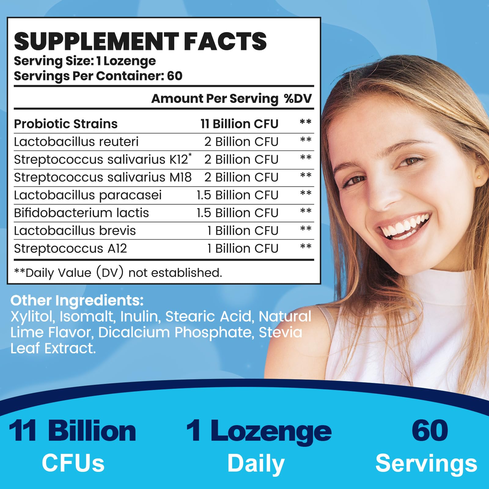 Mswkeou label highlights 11B CFU and seven strains