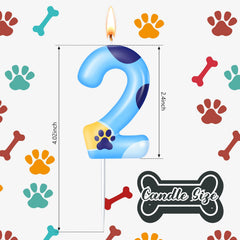 MTLEE blue dog paw candles decorate cupcakes with charming detail.
