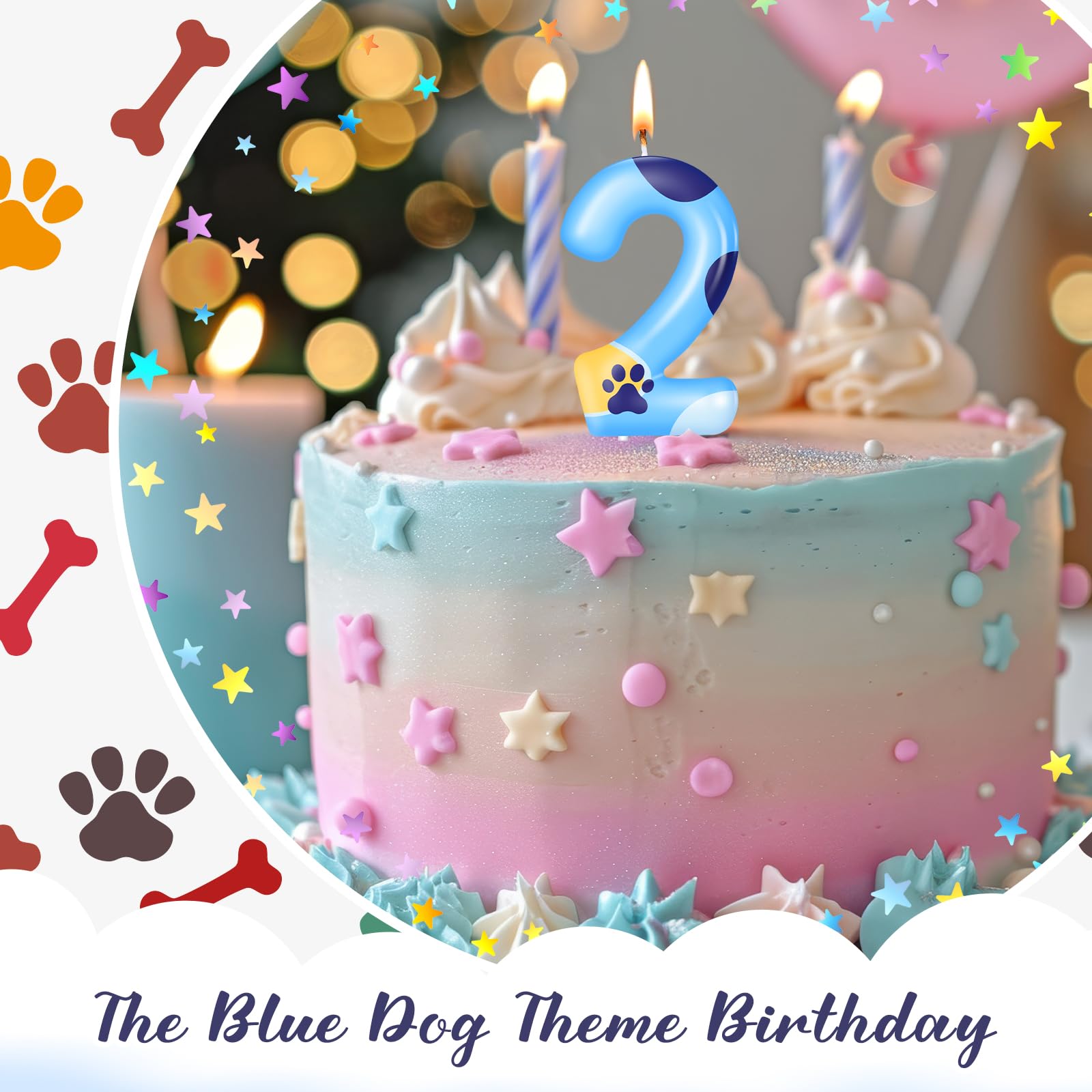 MTLEE paw-number candle stands about 6 cm tall for cakes and cupcakes.