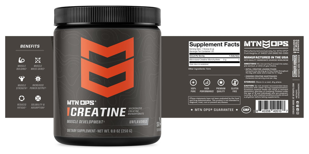 MTN OPS unflavored creatine ready to mix in shake