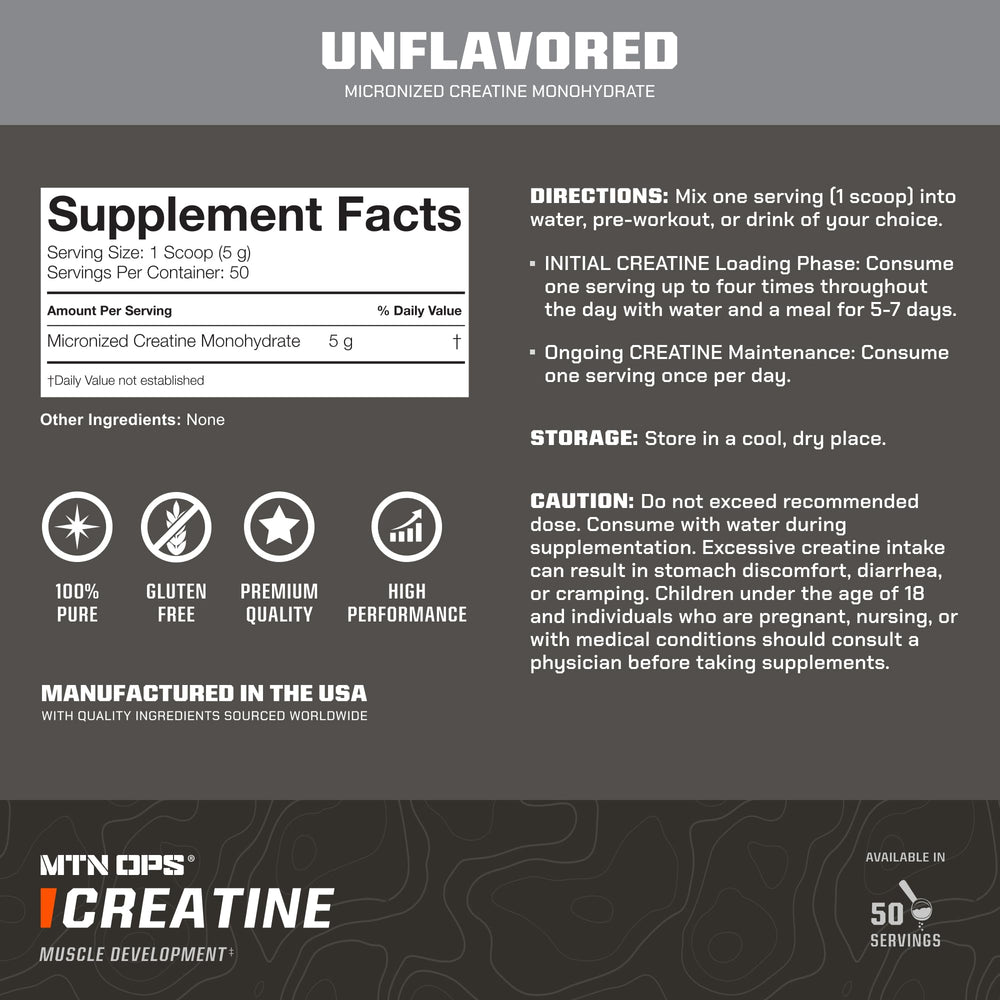 MTN OPS creatine powder in a shaker blends smoothly for lean muscle support