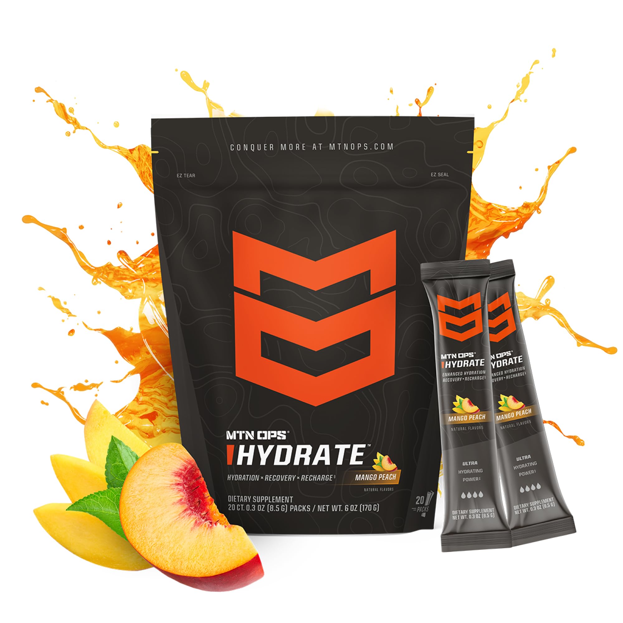 MTN OPS Hydrate powder scoop showing easy portioning for workouts