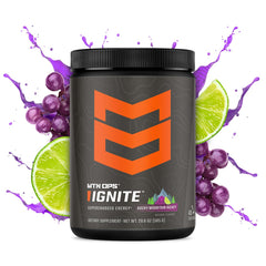 MTN OPS Ignite tub front showing gluten-free nootropic blend