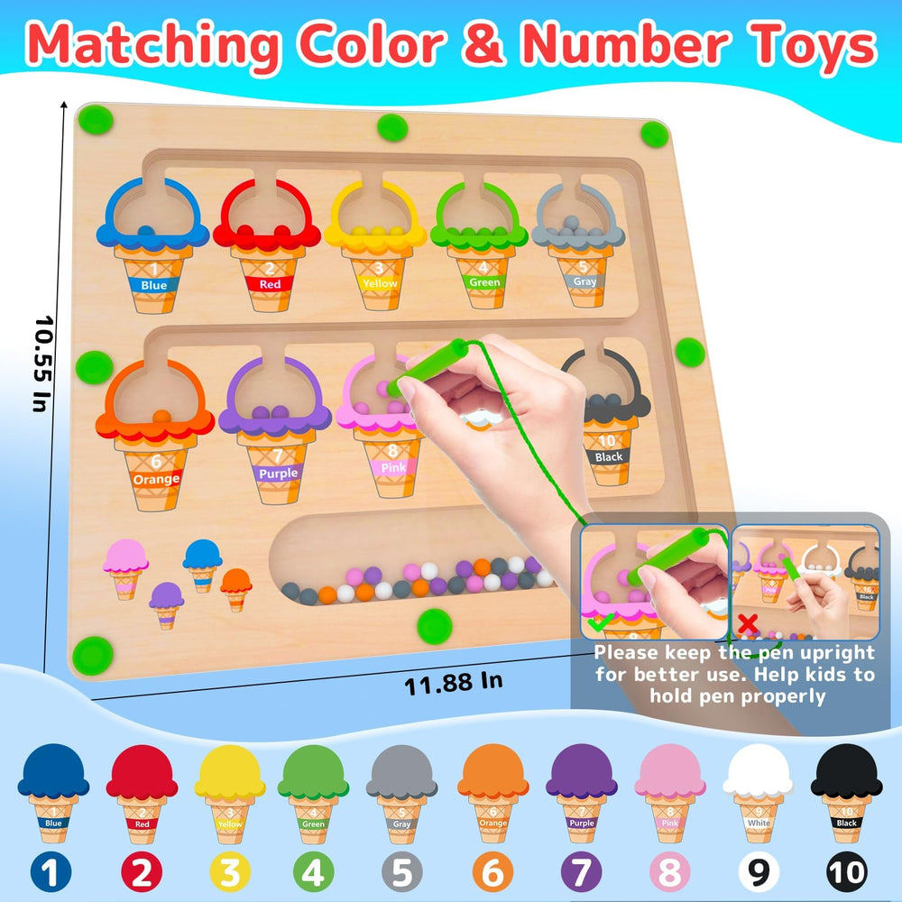 Beads arranged for color matching on MTYOKILN maze tray