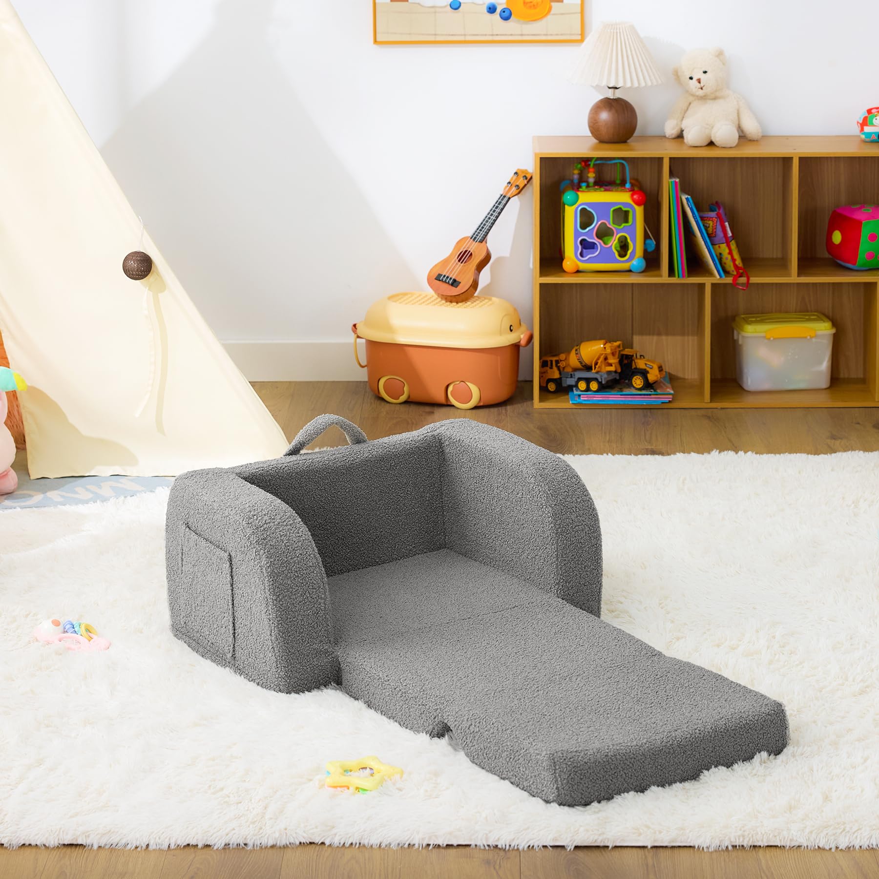 MuaMelop toddler couch compact design supports quick storage and portability.